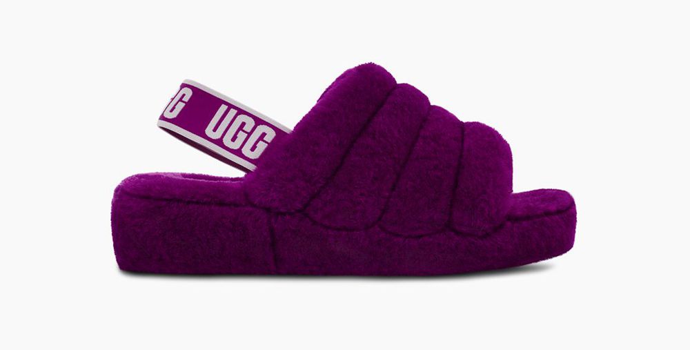 Ugg Fluff Yeah - Womens Slides - Purple - NZ (1693WIRMA)